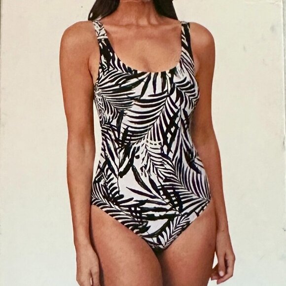 New Ocean Pacific OP One Piece Bathing Suit Size L Tropical Swimwear Upf 50+ - Picture 2 of 9